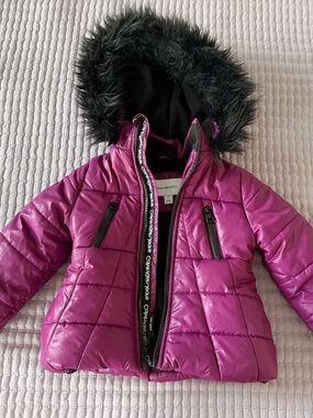 Calvin Klein Jeans Toddler Coat with Fuchsia Trim